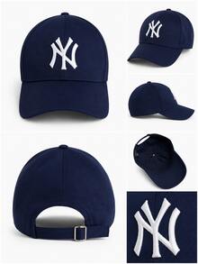 Classic Curved Brim Embroidered Cap – Men's And Women's - Navy Blue - View 1