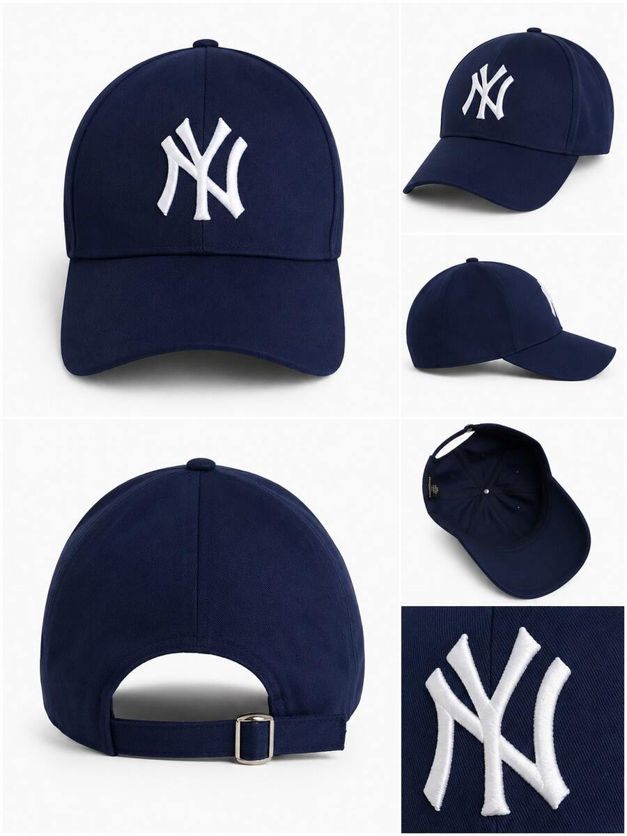 Classic Curved Brim Embroidered Cap – Men's And Women's - Navy Blue - View 1
