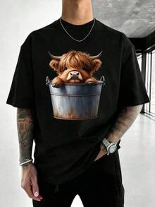 Men T-Shirts - 黑色 - 查看 2