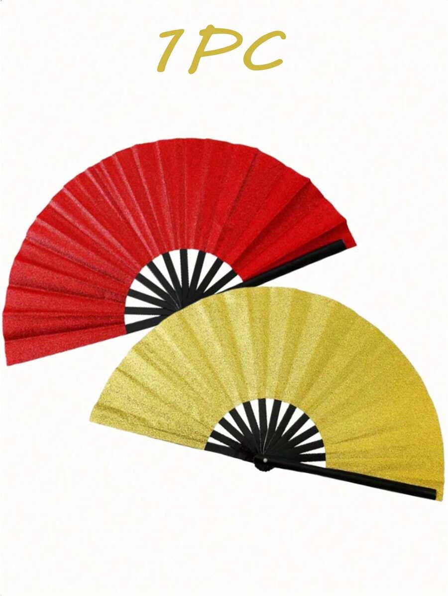 Shiny Hand Fans For Women, Large Party Style Folding Fans, Birthday Theme Performance & Festival Dance Party Gifts, Assorted - Multicolor - View 1