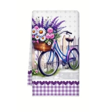 2 Packs Floral Kitchen Towels: Lavender & Butterfly Designs. Absorbent, Quick-Dry, Lint-Free Polyester Microfiber, Machine Washable. Perfect For Cleaning, Drying Dishes & Vintage Garden Decor. - Multicolor - View 11