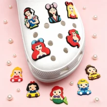 Disney 10 món phụ kiện giày Clog công chúa, Aurora, Ariel, Tiana, Cinderella, Snow, Rapunzel, Elsa, Ping, Belle, charm gắn giày, phụ kiện giày Clog cao su, quà tặng tiệc công chúa, giày lỗ trang trí, charm giày cá nhân hóa, khóa cài giày cá nhân hóa vân tinh tế - Nhiều màu - Xem 5