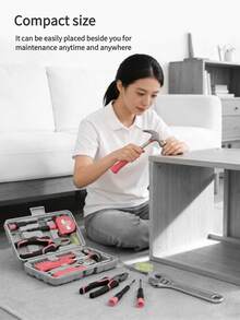 24-In-1 Multi-Function Home DIY Repair Tool Set, Includes Claw Hammer, Tape Measure, Wrench, Voltage Tester, Screwdriver Bits, Pliers And Hardware Tool Box - High-Quality Carbon Steel Hand Tool Set, Home Repair Tool Set, Multiple Combinations For More Convenient Use, Portable Box Storage - Suitable For DIY Projects Home Tool Set, Complete Tools, Wide Application - Many - View 9