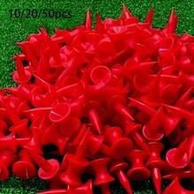 10/20/50pcs Pack Durable Double-Layer ABS Golf Tee, Ideal Golf Accessories For Professional And Amateur Golfers - Red - View 1