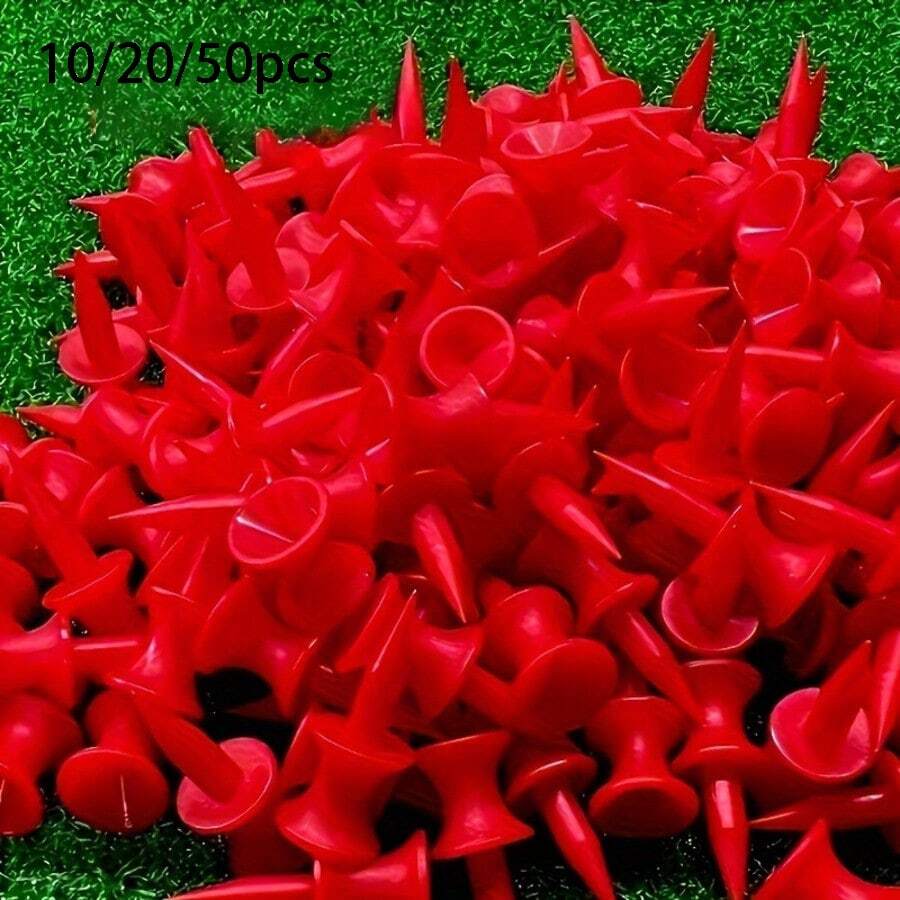 10/20/50pcs Pack Durable Double-Layer ABS Golf Tee, Ideal Golf Accessories For Professional And Amateur Golfers - Red - View 1