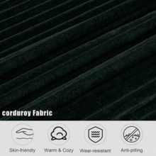 [NEW ARRIVED] [VIDEO PROVIDED] 127'' Large Sectional Sofa Elegant Curved Design High-Resilience Foam Ten Back Cushions L-Shape Left Sofa No Assembly Required Black -Soft Corduroy Fabric - Black + Polyester + Upholstered + Foam + 4 Seat1 - View 5