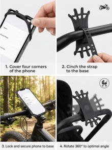 Universal 360 Rotation Bicycle Phone Mount Silicone AntiSlip Motorcycle Handlebar Cellphone Holder Shockproof Stroller Bike Phone Bracket Fits 4.5-6.5 Inch - Multicolor - View 2