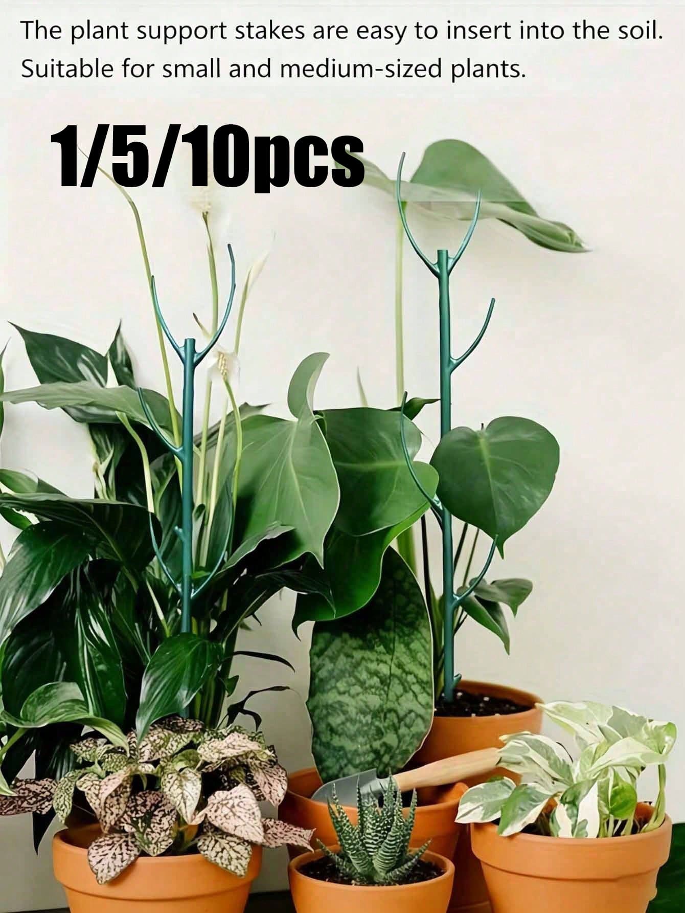 1/5/10件裝花園植物支撐樁，綠色植物支撐，花園標誌支撐，植物支撐樁，可堆疊塑料植物支撐環，可調節植物支撐樁，蘭花支撐樁，適用於攀緣植物、苔蘚、戶外盆栽花卉 - A - 查看 1