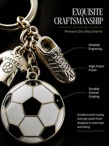 1 o 2 Llaveros de Fútbol Exquisitos con Patrones Impresos, Llaveros Conmemorativos de la Copa del Mundo con Pequeños Encantos de Fútbol. Estos son Accesorios Esenciales para los Aficionados al Fútbol, Adecuados para Mochilas o Autos, y Llaveros de Fútbol Creativos para Estudiantes y Aficionados. - Plateado - Ver 6