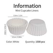 Mini Cake Paper Cups, Baking Small Paper Cups, Small Cake Paper Cup Liners, Baking Molds, Disposable Cake Paper Cups - White - View 17
