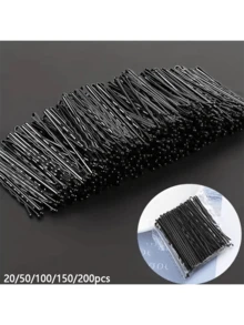 20 cái/50 cái/100 cái/150 cái/200 cái kẹp tóc thẳng màu đen 5cm, kẹp tóc xoăn cho người lớn, kẹp tóc thẻ đen nhỏ, kẹp tóc thép, kẹp tóc bên cho thiếu nữ, kẹp tóc mái, phụ kiện cố định tóc - màu đen - Xem 1