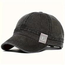 1pc Unisex Solid Color Ponytail Baseball Cap, Washed, Sun Protection, Breathable, Adjustable Size, Versatile New Style, Suitable For Daily Casual Wear And Sunshade - Black - View 6