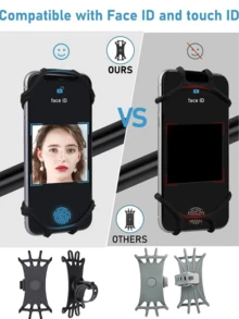 Universal 360 Rotation Bicycle Phone Mount Silicone AntiSlip Motorcycle Handlebar Cellphone Holder Shockproof Stroller Bike Phone Bracket Fits 4.5-6.5 Inch - Multicolor - View 6