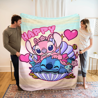  1 chiếc chăn nỉ in họa tiết phong cách sang trọng Stitch hoa văn bầu trời sao chủ đề Disney All-Star, chăn phủ điều hòa - chăn chần bông dệt kim 100% polyester, in kỹ thuật số - bộ đồ giường thoải mái phù hợp cho mọi mùa, hoàn hảo để ngủ trưa, cắm trại, du lịch - món quà lý tưởng cho bạn bè và gia đình, chăn nỉ thoải mái - có nhiều kích cỡ, siêu mềm, phù hợp cho sofa/giường, thiết yếu cho mọi mùa, hoàn hảo để thư giãn hàng ngày trên sofa
