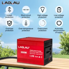 L.A.OL.A.U LAOLAU 300W 車用電源轉換器 DC12V 轉 AC220V，便攜式插頭適配器附 AC 插座、USB 與 Type-C 快充，多重保護合金車用逆變器，適用於旅行露營、筆電、手機、相機及日常電子設備充電 - 查看 3