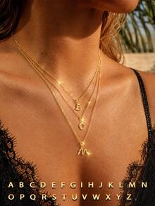 FOREVER QUEEN 1pc 925 Sterling Silver Women's Initial Necklace, Textured Letter Pendant Necklace, Exquisite Personalized Letter Jewelry Gift For Her (A-Z) - Letter Necklace - View 1