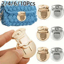 2/4/6/10Pcs Gold Metal Snap Button Locks, Handmade Woven Bag DIY Craft Supplies, Handmade Sewing Accessories, All Season Wallet Clasps, Suitable For Handmade And DIY Projects - Multicolor - View 2