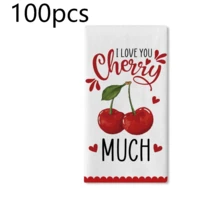 2 Packs Cherry Kitchen Towels, Gingham Check & All-Over Print. Absorbent, Quick-Dry, Lint-Free Polyester Microfiber, Machine Washable. Great For Cleaning, Drying Dishes & Summer Decor. - Multicolor - View 11