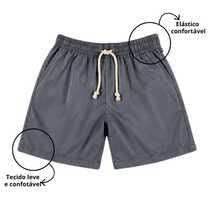 kit 3 shorts tactel para menino 0 a 14 anos moda praia juvenil bermuda mauricinho masculino infantil - Multicolorido - Visão 5