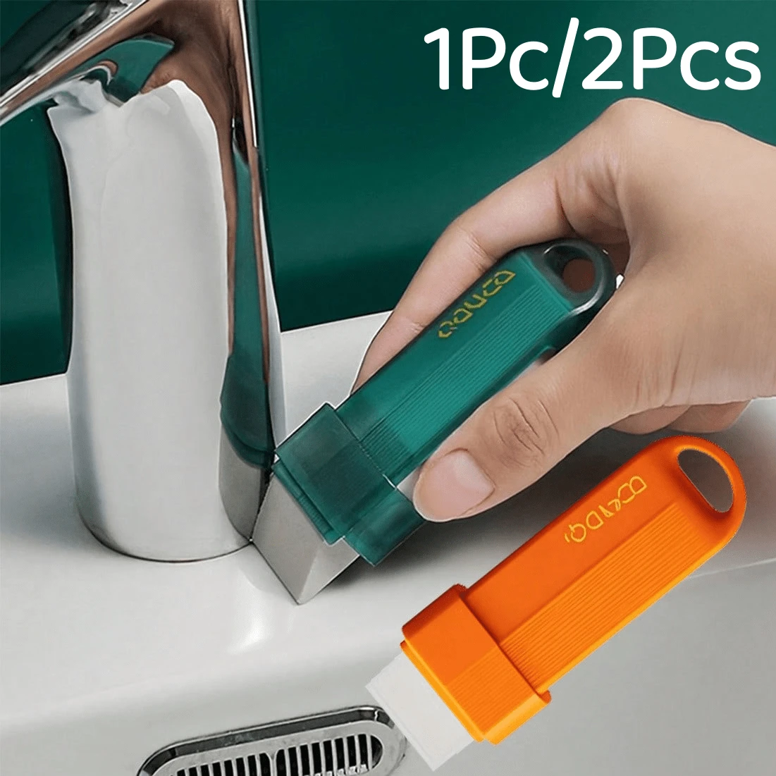 1Pc/2Pcs Magic Multi-Functional Cleaning Brush - Reusable, Battery-Free, Suitable For Kitchen And Bathroom Cleaning - Removes Limescale, Rust And Glass Stains/Cleaning Tools/Scouring Pads And Cleaning Sticks