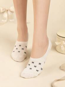 4 Pasang Kaos Kaki Wanita Motif Pita Berwarna-warni, Bahan Rajut Bernapas, Gaya Serbaguna Musim Semi/Panas, Gaya Jepang Segar yang Modis, Untuk di Rumah, Perjalanan, Pesta, Olahraga, Sekolah, Hadiah Liburan - MultiWarna - View 4