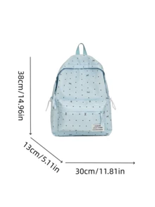 1 buah Tas Ransel Anak Perempuan Motif Polkadot Bahan Nilon dengan Resleting, Tas Sekolah Modis untuk Siswa, Cocok untuk Semua Musim dan Penggunaan Sehari-hari, Tanpa Aksesoris Liontin - A - View 4