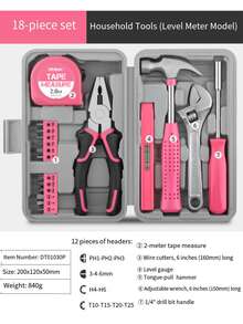 24-In-1 Multi-Function Home DIY Repair Tool Set, Includes Claw Hammer, Tape Measure, Wrench, Voltage Tester, Screwdriver Bits, Pliers And Hardware Tool Box - High-Quality Carbon Steel Hand Tool Set, Home Repair Tool Set, Multiple Combinations For More Convenient Use, Portable Box Storage - Suitable For DIY Projects Home Tool Set, Complete Tools, Wide Application - Many - View 5