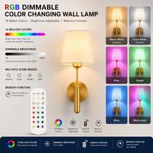 2 Sets Rechargeable Battery Powered Wall Lamps, 15 Color Temperatures Adjustable Remote Control, Battery Operated, No Wiring Needed, Suitable For Bedroom, Cabin, Bedside Reading Light - one-size - View 6