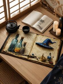 XXL Vintage Magic Book Desk Mat, Wizard Hat & Potion Bottle Fantasy Mouse Pad, Fine Cloth Surface Smooth Movement, Non-Slip Rubber Base Sturdy And Durable, Water-Resistant Easy To Clean, Birthday Gift Suitable For Study, Office, Gaming Computer Desk, Extended Keyboard Mat - View 8
