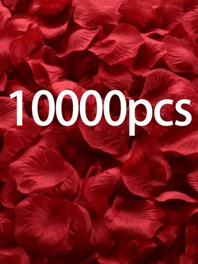 10,000pcs Artificial Silk Rose Petals, Red Rose Petals, Rose Petal Decoration, Eternal Rose Petals, Room Decoration, Wedding Aisle Petals, Wedding Decoration, Holiday Petals. Used For Proposal Rose Petals, Romantic Wedding Decoration, Wedding Aisle Petals.