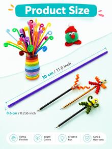 1-400件DIY管狀清潔棒套組，適用於製作各種花朵；60色濃密雪尼爾棒；30公分彩色管狀清潔棒手工材料；含金屬絲管狀清潔棒，可扭成螺旋狀；價格實惠，品質優良；色彩美麗，非常適合商業用途；色彩鮮豔，高品質，無色差 - 彩色 - 查看 5