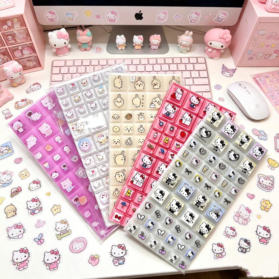 可愛卡通 3D 滴膠封印貼紙,彩色愛心水滴 DIY 貼紙,適用於手帳、手機殼、筆記本、水壺,兒童手工獎勵貼紙 - 彩色 - 查看 1