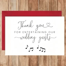 1pc Wedding DJ Thank You Card - "Thank You For Entertaining Our Wedding Guests" Elegant Thank You Note With Musical Notes, Perfect For Wedding Reception And DJ Services - DJ Thank You Card - View 5
