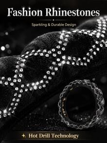 Bling Rhinestone Steering Wheel Cover - Elastic No Inner Ring Design With Plush Lining, Anti-Slip & Universal Fit For Cars, SUVs, Trucks - Fashionable Car Interior Accessory - A - View 4