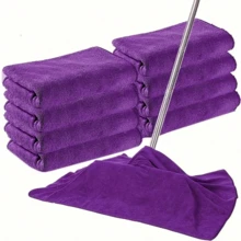 4/8 Paños de limpieza de microfibra ultra suave, reutilizables y lavables, aptos para trapear, limpiar pisos, ventanas, de estilo moderno, de material no tejido, de secado rápido - Gris - Ver 13