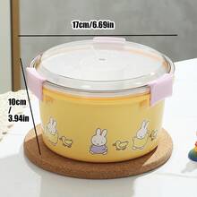MIFFY官方可愛日系不鏽鋼圓形便當盒附餐具 防漏便攜式便當盒 辦公室工作水果沙拉餐點準備 旅行美學Y2K 女士女孩禮物 2026熱門Tk Ins限量版 - 彩色 - 查看 13
