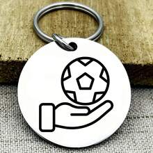 Accesorio de collar colgante de acero inoxidable, dije de joyería integrado, etiqueta y llavero, diseño con tema de la Copa del Mundo, atmósfera fuerte, diseño de borde redondeado moldeado en una sola pieza para mayor , accesorio de collar para mascotas confiable y etiqueta de identificación para mascotas - Multicolor - Ver 9