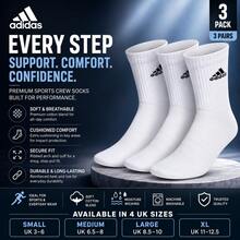 Adidas Crew Socks White 3 Pairs - White - View 7