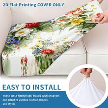 Juego de 1 pieza/2piezas/6piezas/8piezas Funda de Sofá Exterior con Estampado Digital de Acuarela Floral (Solo Funda de Sofá, Body del Sofá No Incluido) Protege Muebles de Sofá Decoración del Hogar Lavable a Máquina Funda de Cojín de Patio con Cierre de Banda Elástica, Funda de Cojín de Asiento de Sofá Exterior, Funda de Sofá de Patio, Funda de Muebles de Patio, Funda de Protección de Muebles de Sala de Estar, Adecuada para Cojines de Sofá de Jardín, Parque, Interior y Exterior, Sofá Seccional y Sillones - Multicolor - Ver 5