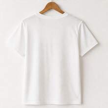 Playera para mujer estampado calavera de azúcar y cempasúchil, camiseta dama manga corta, blusa casual mexicana, cuello redondo para fiesta - Blanco - Ver 5