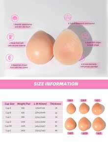 ANGDIE Silicone Breast Shape Prosthesis Suitable For Mastectomy, Prosthesis Aging And Silicone Breast Pads (1 Pair) - Khaki - View 6