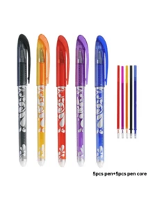 6/30 PCS Color Erasable Neutral Pen, Blue And White Series Thermal Erasable Pen, 0.5m Thermal Erasable Pen, First Day Of School - Multicolor - View 10