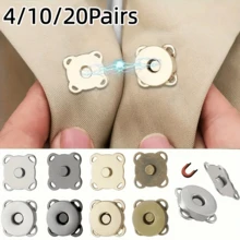 20pcs/4pcs/10pcs Magnetic Buttons For Sewing, Cartoon Magnetic Invisible Buttons, Plum Blossom Magnetic Buttons, Sewing Buttons, Metal Invisible Sewn Buttons, Wallet Locks, DIY Making, Wallet, Handbag, Backpack, Accessories, 14mm Craft Knitting Button Set - Gold - View 13