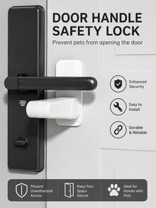 Safety Door Handle Lock - Durable Adjustable Door Handle Lock, Easy Installation Without Drilling, Prevents Accidental Door Opening, Perfect For Home Security And Privacy Protection - Multicolor - View 2