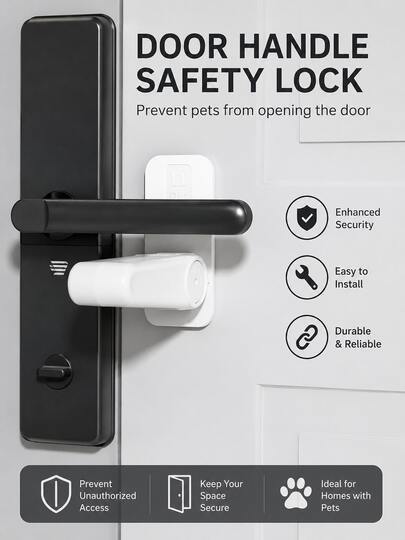 Safety Door Handle Lock - Durable Adjustable Door Handle Lock, Easy Installation Without Drilling, Prevents Accidental Door Opening, Perfect For Home Security And Privacy Protection