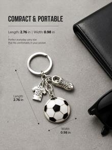 1 o 2 Llaveros de Fútbol Exquisitos con Patrones Impresos, Llaveros Conmemorativos de la Copa del Mundo con Pequeños Encantos de Fútbol. Estos son Accesorios Esenciales para los Aficionados al Fútbol, Adecuados para Mochilas o Autos, y Llaveros de Fútbol Creativos para Estudiantes y Aficionados. - Plateado - Ver 5