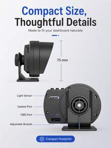 Màn hình hiển thị thông tin trên kính chắn gió (HUD) OBD + GPS P24 cho ô tô, tích hợp máy tính trong xe, hiển thị tốc độ kỹ thuật số, nhiệt độ nước, mức tiêu thụ nhiên liệu và độ nghiêng. - Màn hình hiển thị trên kính chắn gió - Xem 5