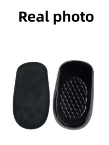 1 par de plantillas invisibles de silicona con refuerzo interno para mujer, plantillas con refuerzo interno para hombre, almohadilla deportiva acolchada de media planta, cómoda almohadilla de refuerzo interno de silicona - Negro - Ver 7