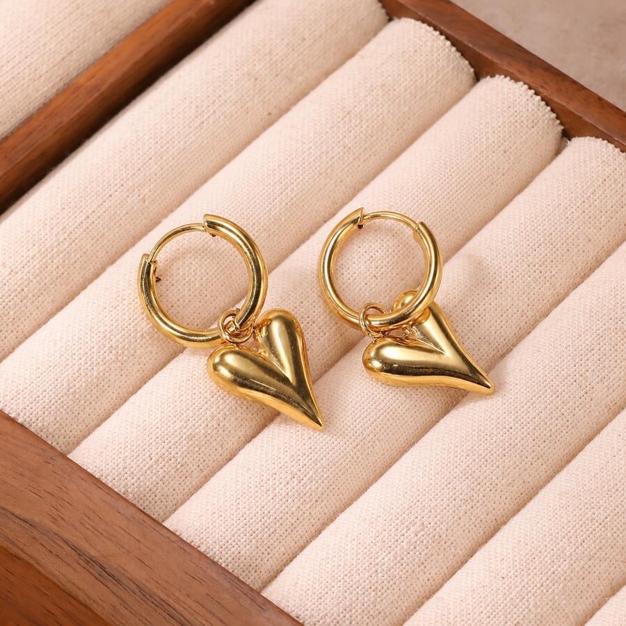 Hoa tai mặt dây chuyền hình trái tim lớn mạ bạc Valentine, Mẹ, Mẹ, Ngày của Mẹ, Quà tặng - Bạc - Xem 1
