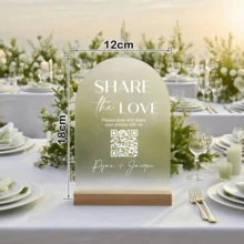 1pc Share Love Wedding QR Code Sign, Wedding Photo Sign, Capture Love, Wedding QR Code Sign, Modern Wedding Arch Sign - Multicolor - View 5
